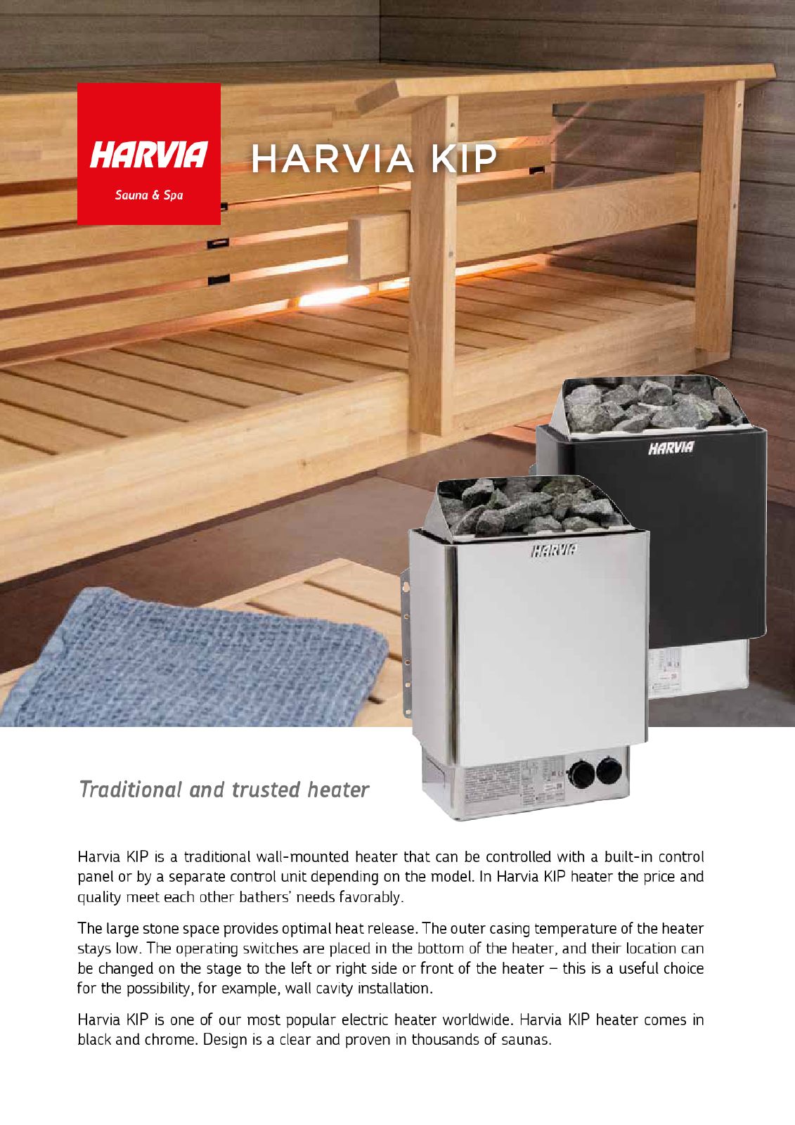 Kip Sauna Heater, 8kW, Black