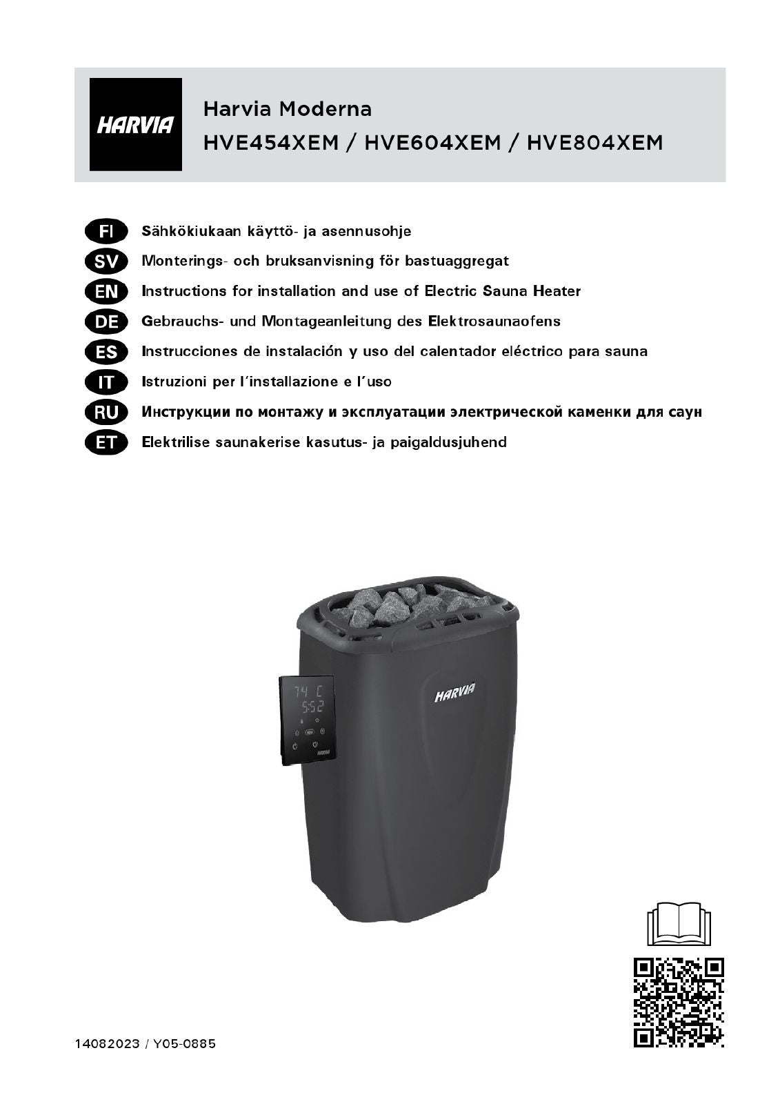 Harvia Moderna Sauna Heater, 6kW, Xenio Control, Black