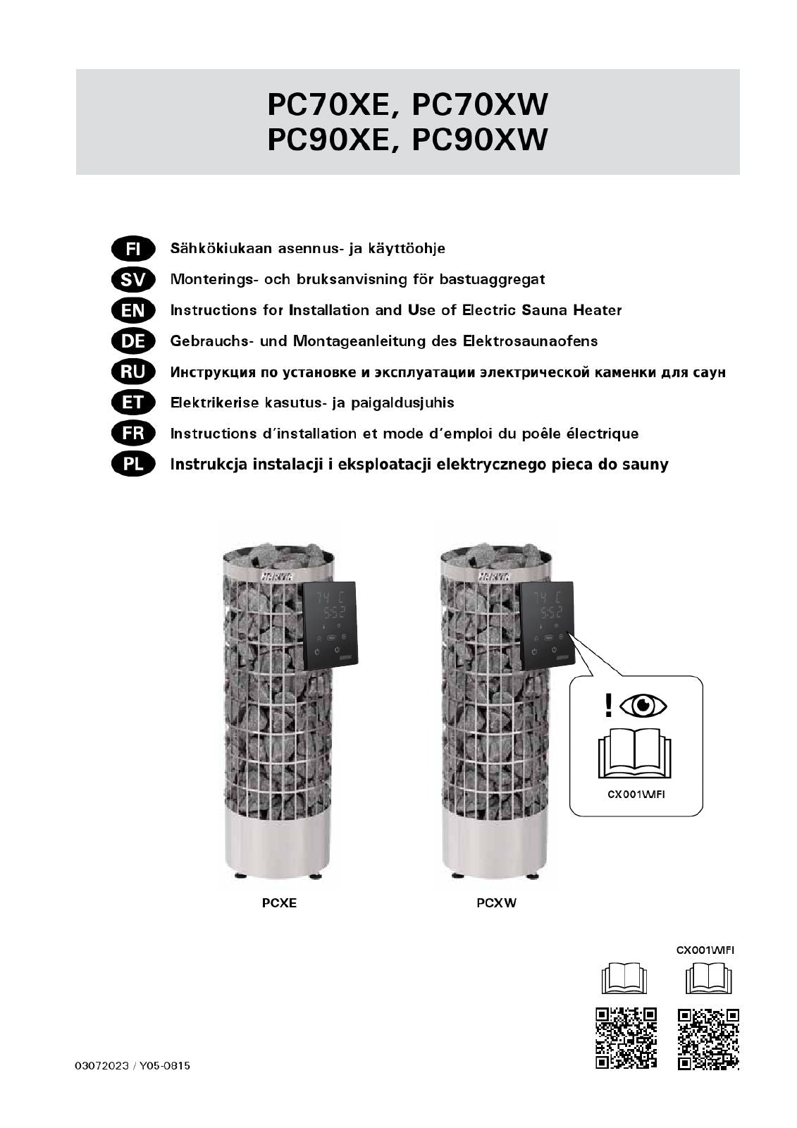 Cilindro Sauna Heater, 6.8kW, Xenio Controls