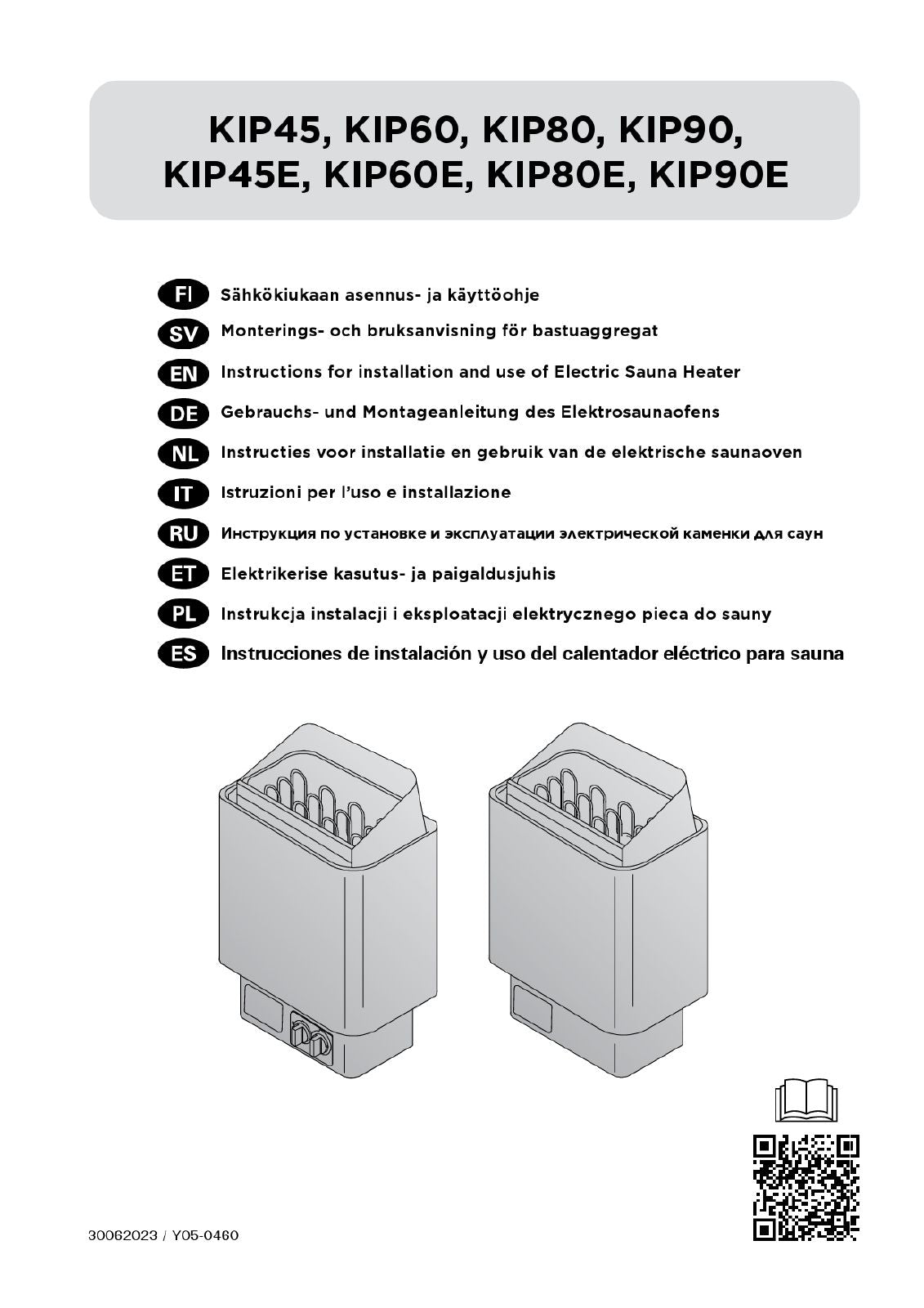 Kip Sauna Heater, 8kW, Black