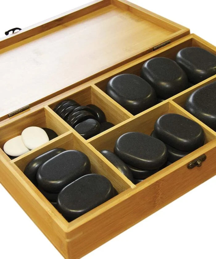 50 Piece Hot Stone Set, top-down view
