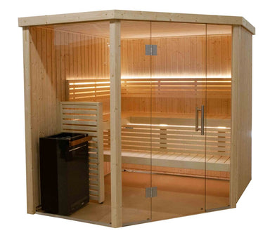 Harvia Variant View Corner Sauna, 2060 x 2033mm