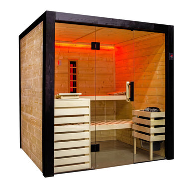 Harvia Family Hybrid Sauna Cabin, Large, Left Interior, 1960x1890x2040mm