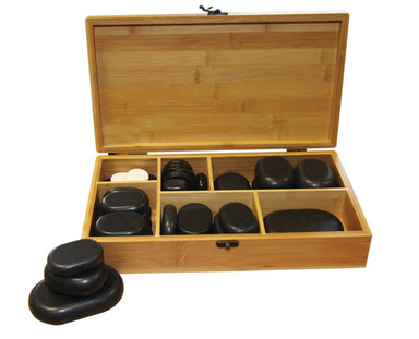 50 Piece Hot Stone Set in Wooden Box